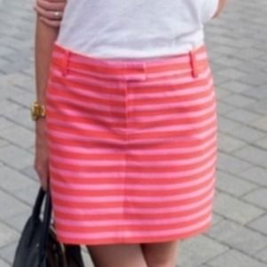 J. Crew Pink Striped Skirt